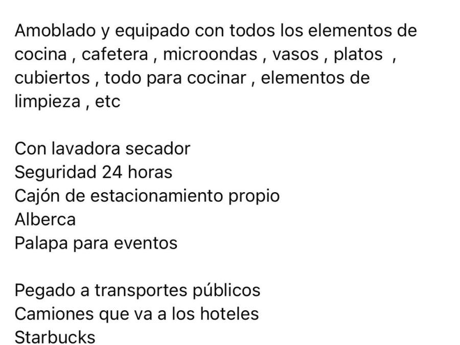 Renta de departamento amueblado